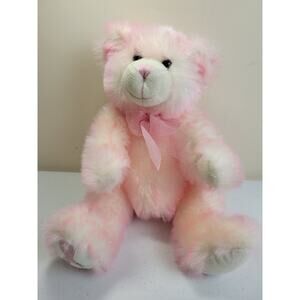 Vtg BAB Build A Bear 1997 Pink Teddy Bear Breast Cancer Plush Stuffed Animal Toy